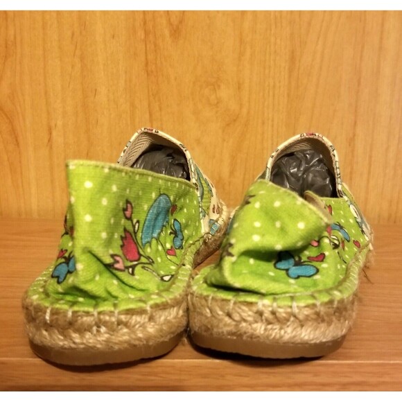Cotto Owl Canvas Slip On Shoes Espadrille Flats Sz 8.5 Euro 40 Green - Picture 9 of 14